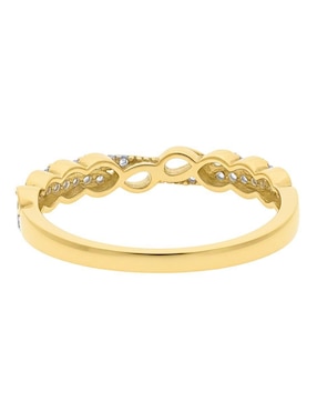 Anillo de infinito Joyería M De Leon 10 k de oro zirconia brillante