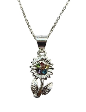 Collar con dije de flor Limerence By Claudia Herrera de plata P 925