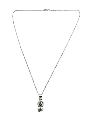 Collar con dije de flor Limerence By Claudia Herrera de plata P 925