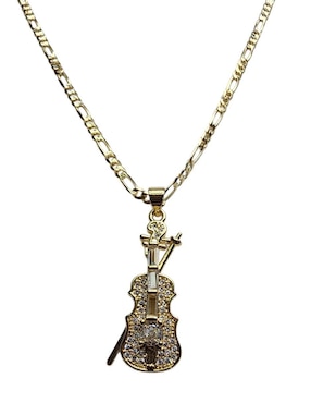 Collar con dije Limerence By Claudia Herrera Violín de oro laminado 14 K
