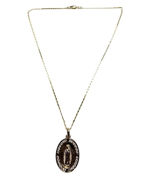 Collar con dije de virgen Limerence By Claudia Herrera de oro laminado 14 K
