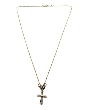 Collar con dije de cruz Limerence By Claudia Herrera de oro laminado 14 K