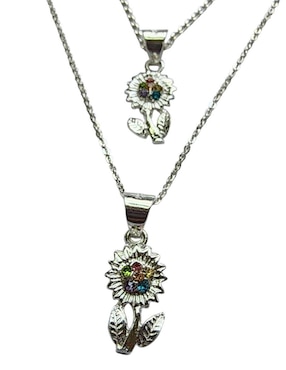 Collar y pulsera de flor Limerence By Claudia Herrera de plata P 925 zirconia