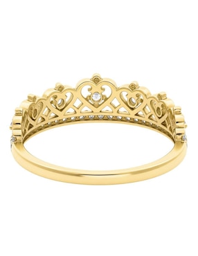 Anillo de corona Joyería M De Leon 10 k de oro zirconia brillante