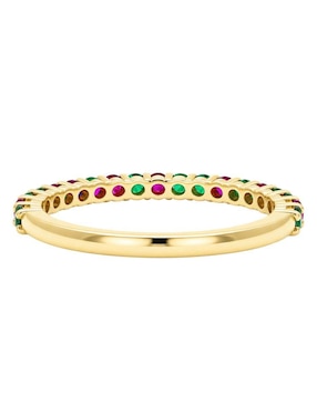 Anillo circular Joyería M De Leon 10 k de oro zirconia brillante