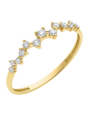 Anillo circular Joyería M De Leon 10 k de oro zirconia brillante