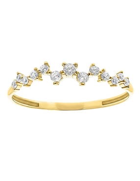 Anillo circular Joyería M De Leon 10 k de oro zirconia brillante