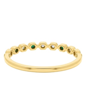 Anillo circular Joyería M De Leon 10 k de oro zirconia brillante
