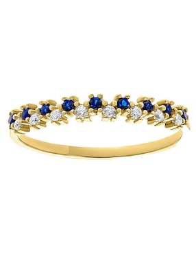 Anillo circular Joyería M De Leon 10 k de oro zirconia brillante