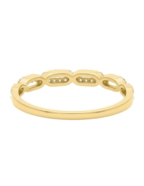 Anillo circular Joyería M De Leon 10 k de oro zirconia brillante