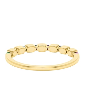 Anillo circular Joyería M De Leon 10 k de oro zirconia brillante