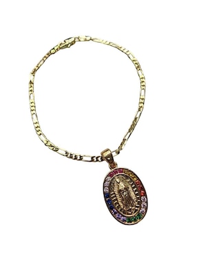 Pulsera Limerence by Claudia Herrera de oro laminado zirconia 14 K Virgen de Guadalupe acabado pulido