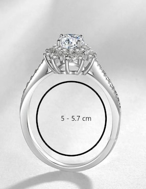 Anillo de compromiso de plata P 925 Lab.G