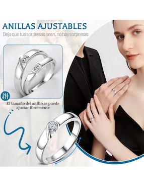 Anillo de compromiso "de" plata p 925 lab.g no aplica moissanita