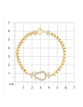 Pulsera Joyerias Bizzarro de oro amarillo con zirconia 14 k acabado brillante