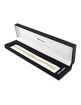 Pulsera Joyerias Bizzarro de oro amarillo con zirconia 14 k acabado brillante