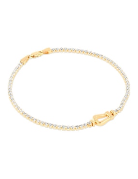 Pulsera Joyerias Bizzarro de oro amarillo con zirconia 14 k acabado brillante