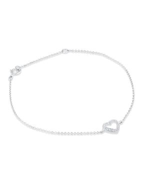 Pulsera Joyerias Bizzarro de oro blanco con diamante 14 k acabado brillante