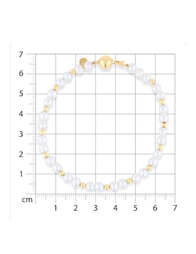Pulsera Joyerias Bizzarro de oro amarillo con perla 14 k acabado brillante