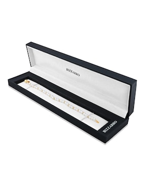 Pulsera Joyerias Bizzarro de oro amarillo con perla 14 k acabado brillante