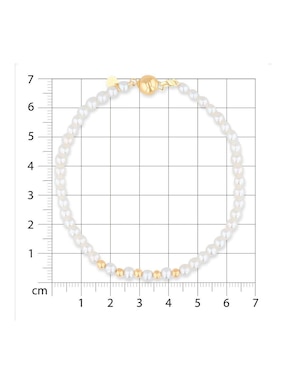 Pulsera Joyerias Bizzarro de oro amarillo con perla 14 k acabado brillante