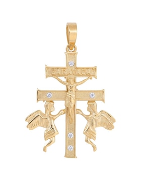 Dije de cruz Crixus Joyeria de oro amarillo 10 K zirconia
