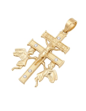 Dije de cruz Crixus Joyeria de oro amarillo 10 K zirconia