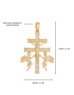 Dije de cruz Crixus Joyeria de oro amarillo 10 K zirconia