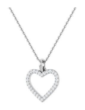 Collar con dije de corazón Joyerias Bizzarro de oro blanco 14 K