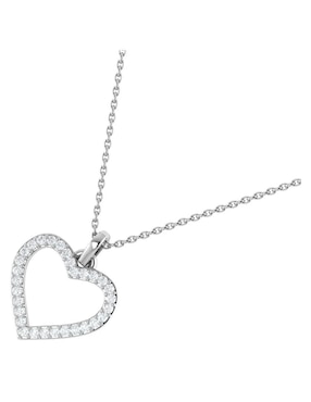 Collar con dije de corazón Joyerias Bizzarro de oro blanco 14 K