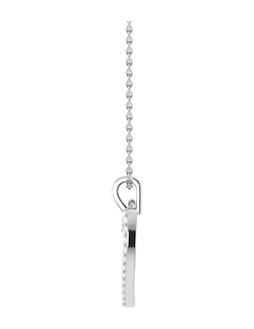 Collar con dije de corazón Joyerias Bizzarro de oro blanco 14 K