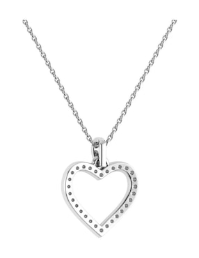 Collar con dije de corazón Joyerias Bizzarro de oro blanco 14 K