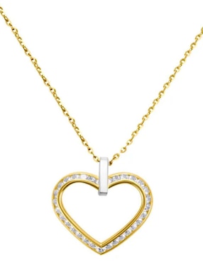 Collar con dije de corazón Joyerias Bizzarro de oro amarillo 14 K