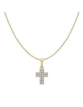 Collar con dije de cruz Abba Joyas de oro 10 K