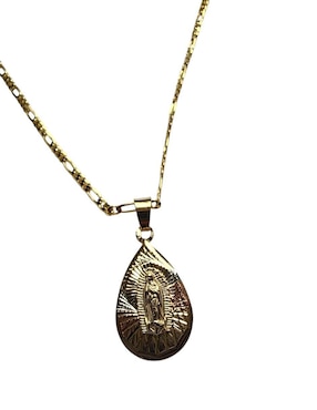Collar con dije Virgen de Guadalupe de gota Limerence by Claudia Herrera de oro laminado 14 K
