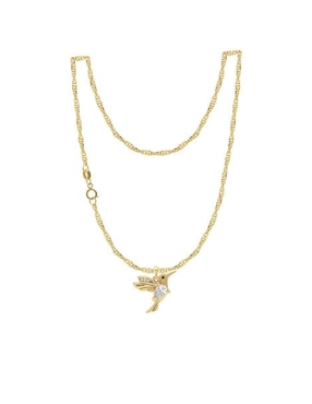 Collar con dije de colibrí Abba Joyas de oro 10 K