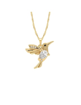 Collar con dije de colibrí Abba Joyas de oro 10 K