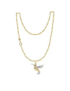 Collar con dije de colibrí Abba Joyas de oro 10 K
