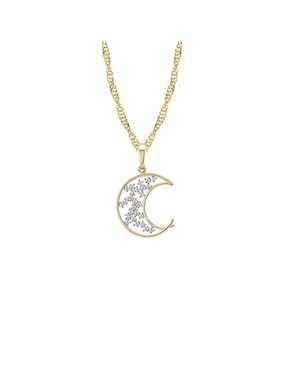 Collar con dije de luna Abba Joyas de oro 10 K