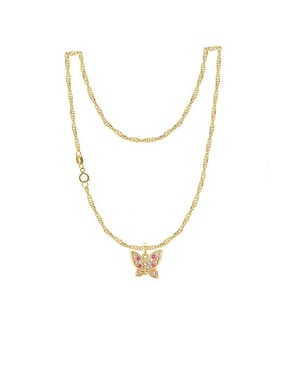 Collar con dije de mariposa Abba Joyas de oro 10 K