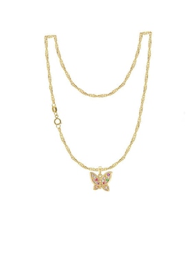 Collar con dije de mariposa Abba Joyas de oro 10 K