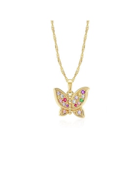 Collar con dije de mariposa Abba Joyas de oro 10 K