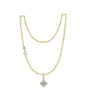 Collar con dije de rombo Abba Joyas de oro 10 K