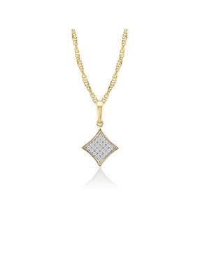 Collar con dije de rombo Abba Joyas de oro 10 K