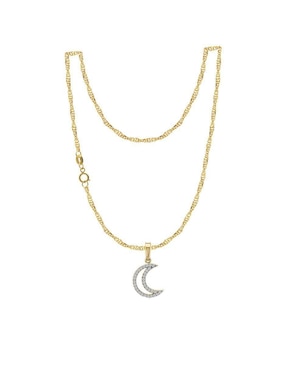 Collar con dije de luna Abba Joyas de oro 10 K