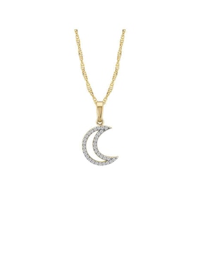 Collar con dije de luna Abba Joyas de oro 10 K