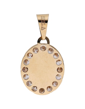 Medalla ovalada Fonelli de oro 14 k zirconia