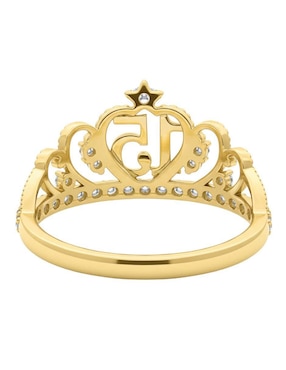 Anillo de corona Joyería M De Leon 10 k de oro zirconia brillante