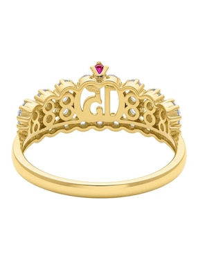 Anillo de corona Joyería M De Leon 10 k de oro zirconia brillante