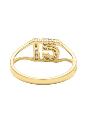 Anillo Joyería M De Leon 10 k de oro zirconia brillante